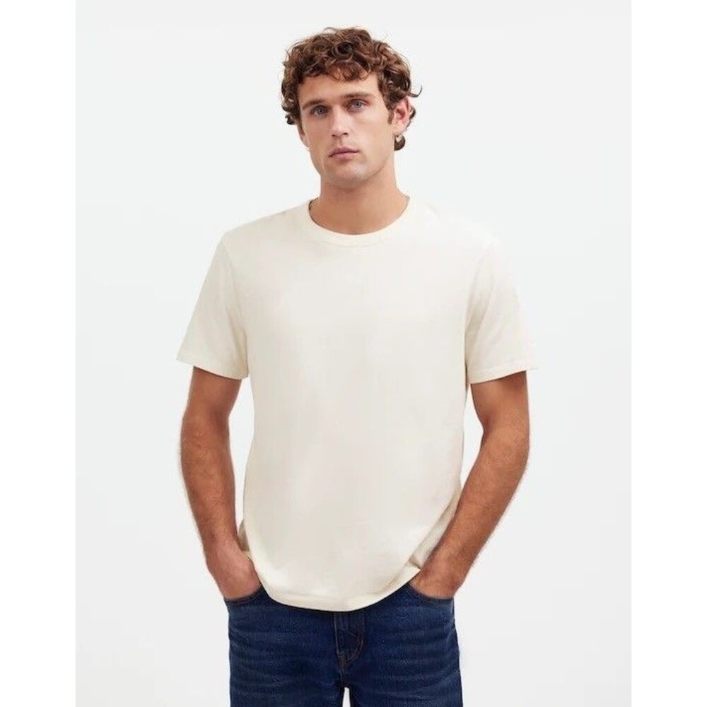 MADEWELL Men’s Garment-Dyed Allday Crew Tee M Lighthouse Off-White NWT B63